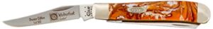 case cutlery 9207of case oktoberfest corelon mini trapper pocket knife with stainless steel blades, orange, black and white mixed corelon