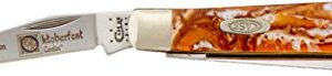 Case Cutlery 9207OF Case Oktoberfest Corelon Mini Trapper Pocket Knife with Stainless Steel Blades, Orange, Black and White mixed Corelon