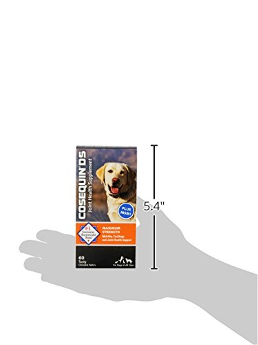 Nutramax Laboratories Cosequin Maximum Strength Joint Health Supplement for Dogs - With Glucosamine, Chondroitin, and MSM, 60 Chewable Tablets