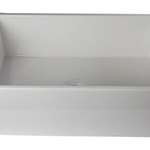 ALFI brand AB510 30-Inch Contemporary Smooth Fireclay Farmhouse Kitchen Sink, White