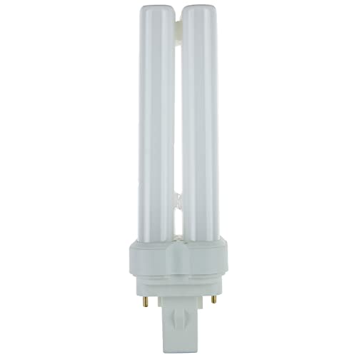 Sunlite FDL28 Fluorescent Quad Tube Plug-in Bulb, 28 Watt, 10,000 Hour Life Span, GX32D-3 Base, 1350 Lumens, for Fluorescent Ceiling Fixtures, Lamps, 5000K Daylight, 1 Pack