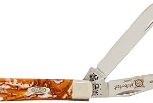 Case Cutlery 9207OF Case Oktoberfest Corelon Mini Trapper Pocket Knife with Stainless Steel Blades, Orange, Black and White mixed Corelon