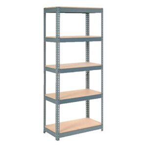 Global Industrial Boltless Extra Heavy Duty Shelving 36"W x 18"D x 72"H, 5 Shelves, Wood Deck