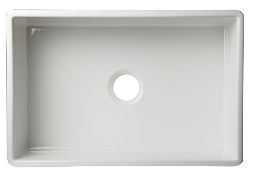 ALFI brand AB510 30-Inch Contemporary Smooth Fireclay Farmhouse Kitchen Sink, White