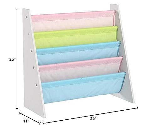 Humble Crew Kids 5 shelf Book Rack Storage Bookshelf, White/Pastel (Pastel Collection)