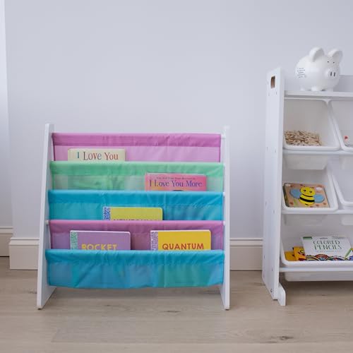 Humble Crew Kids 5 shelf Book Rack Storage Bookshelf, White/Pastel (Pastel Collection)