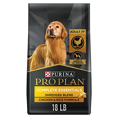 Purina Pro Plan Senior Dog Food With Probiotics for Dogs, Shredded Blend Chicken & Rice Formula - 18 lb. Bag