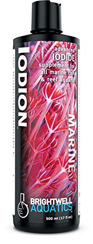 Brightwell Aquatics ABAIOD500 Iodion Liquid Salt Water Conditioners for Aquarium, 17-Ounce, 500-ml