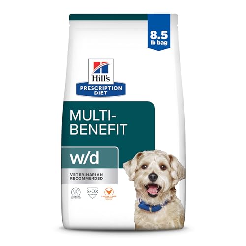 Hill's Prescription Diet w/d Multi-Benefit Digestive/Weight/Glucose/Urinary Management Chicken Flavor Dry Dog Food, Veterinary Diet, 8.5 lb. Bag