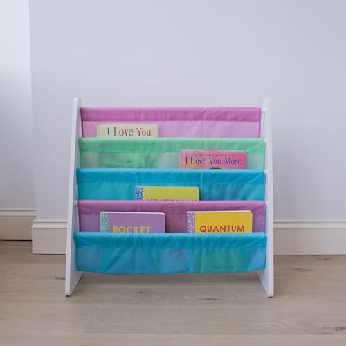 Humble Crew Kids 5 shelf Book Rack Storage Bookshelf, White/Pastel (Pastel Collection)