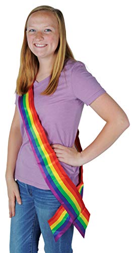 Rainbow Satin Sash Party Accessory (1 count) (1/Pkg)