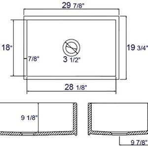 ALFI brand AB510 30-Inch Contemporary Smooth Fireclay Farmhouse Kitchen Sink, White