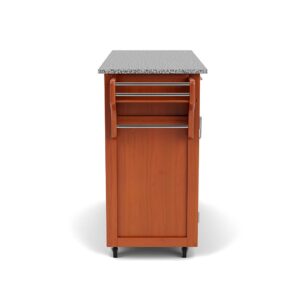 Create-a-Cart Cottage Oak 4 Door Cabinet Kitchen Cart with Gray Granite Top by Home Styles