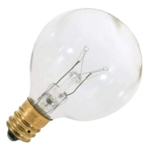 satco s3845 120v candelabra base 15-watt g12.5 light bulb, clear