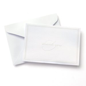 Gartner Studios Pearl White Thank You Cards, 3.5” x 5”, Set of 50, Includes Envelopes (61506)