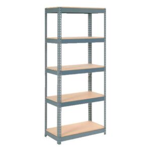 Global Industrial Boltless Extra Heavy Duty Shelving 36"W x 18"D x 72"H, 5 Shelves, Wood Deck