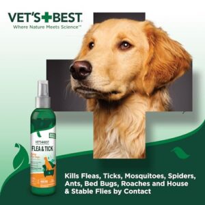 Vet's Best Flea & Tick Spray | Plant-Based Flea and Tick Treatment for Dogs | Certified Natural Oils | 8 Ounces