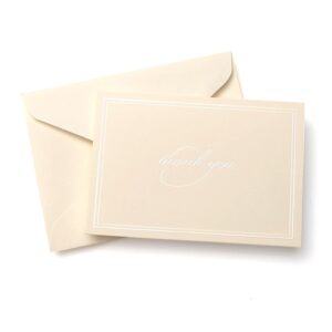 Gartner Studios Pearl Ivory Thank You Cards, 3.5” x 5”, Set of 50, Includes Envelopes (61505)