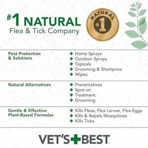 Vet's Best Anti-Flea Spray Shampoo - Dog Flea and Tick Treatment - Plant-Based Formula - Certified Natural Oils - 16 oz