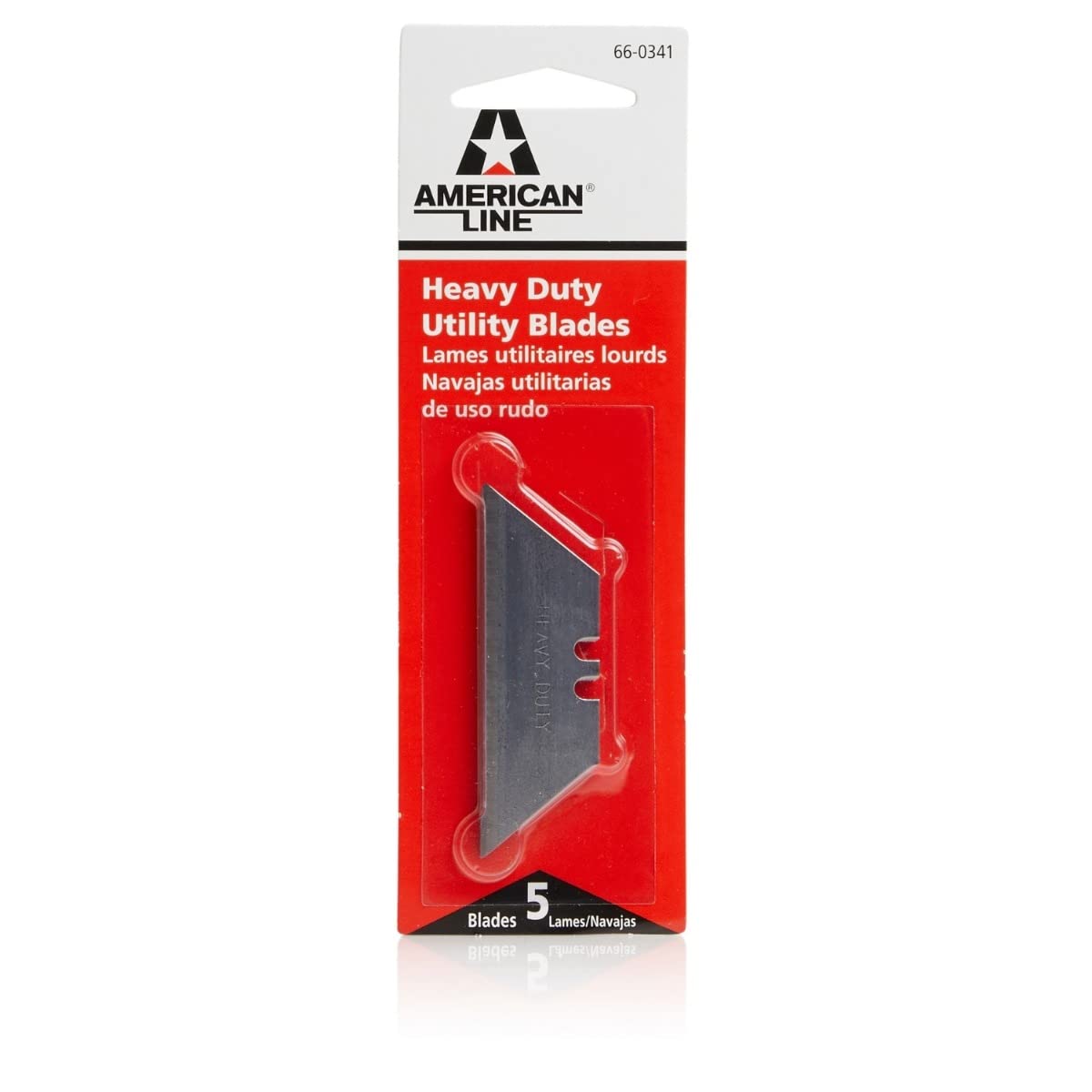 American Line Heavy Duty 2-Notch Utility Blades - 5-Pack - 0.25 " High Carbon Steel Blades for Optimized Sharpness and Durability - 66-0341