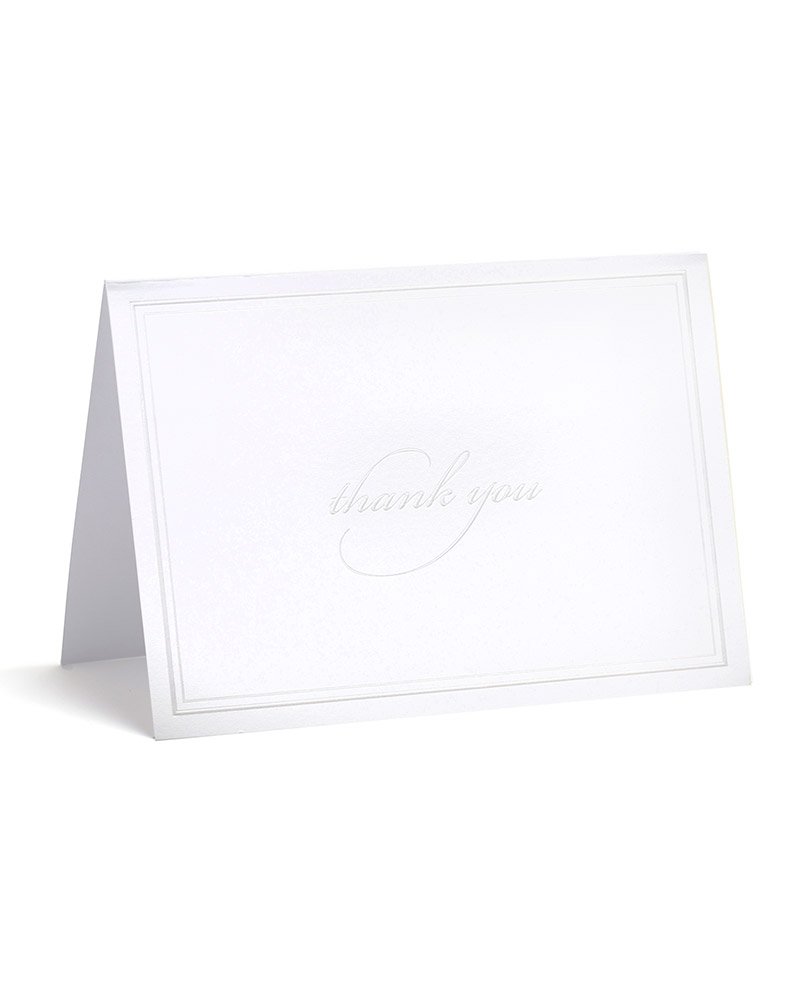 Gartner Studios Pearl White Thank You Cards, 3.5” x 5”, Set of 50, Includes Envelopes (61506)