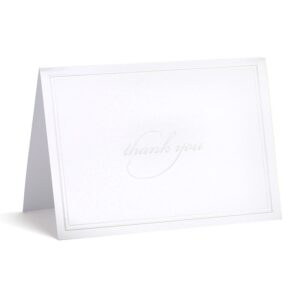 Gartner Studios Pearl White Thank You Cards, 3.5” x 5”, Set of 50, Includes Envelopes (61506)