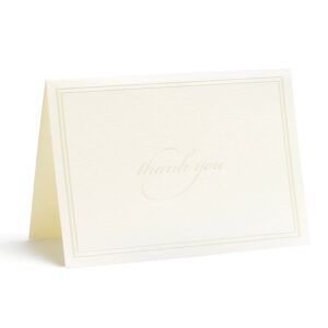 Gartner Studios Pearl Ivory Thank You Cards, 3.5” x 5”, Set of 50, Includes Envelopes (61505)