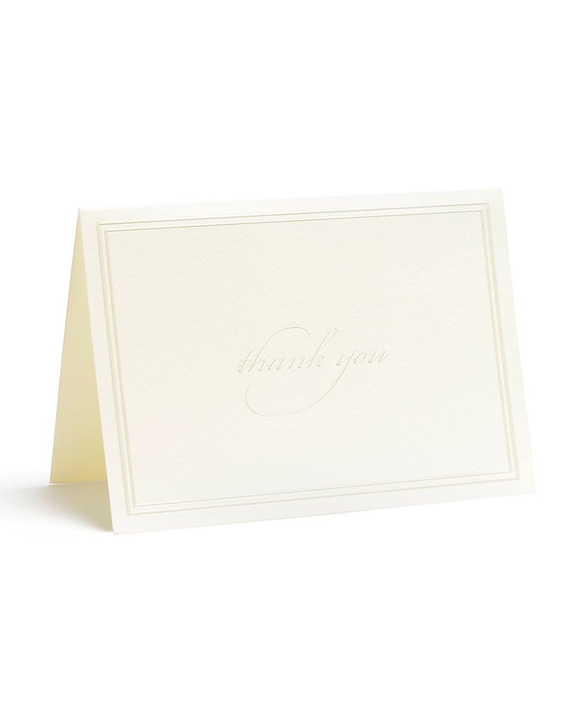 Gartner Studios Pearl Ivory Thank You Cards, 3.5” x 5”, Set of 50, Includes Envelopes (61505)