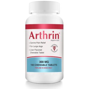 healthypets arthrin325t arthrin canine aspirin 300 mg for larger dogs - prevent gastrointestinal upset - joint support supplement - liver flavored - 100 chewable tablets