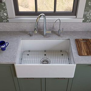 ALFI brand AB510 30-Inch Contemporary Smooth Fireclay Farmhouse Kitchen Sink, White