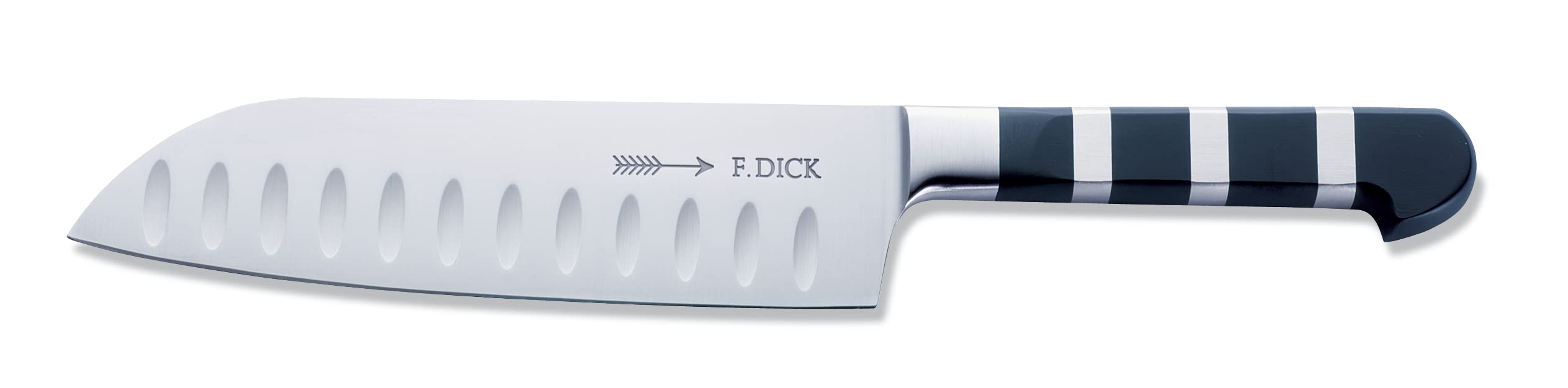 F. DICK – 1905 Santoku - Classic asian kitchen knife with 7.1" blade & 56 HRC - Ideal for meat & vegetables - Ultra sharp - Stainless steel - Ergonomic handle - High carbon