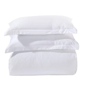 ITALIAN 1200 Thread Count Egyptian Cotton Duvet Cover Set , King, White