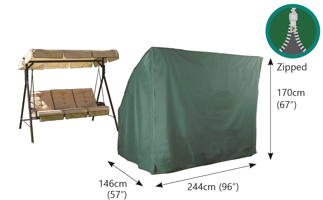 Bosmere Weatherproof Swing Seat Cover, 96" x 57" x 67", Green