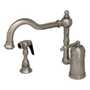 legacyhaus single lever handle single hole kitchen faucet with traditional swivel spout and matching side spray finish: polished chrome