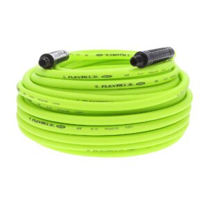 flexzilla air hose, 1/4 in. x 100'., 1/4 in. mnpt fittings, heavy duty, lightweight, hybrid, zillagreen - hfz14100yw2