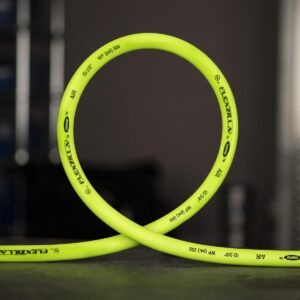 Flexzilla Air Hose, 3/8 in. x 35 ft., 1/4 in. MNPT Fittings, Heavy Duty, Lightweight, Hybrid, ZillaGreen - HFZ3835YW2