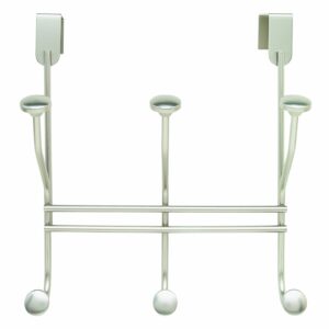 Amerock | Over-The-Door Hook Rack | 3 Double Prong Hooks | Silver | 9-3/4 inch (248 mm) Length