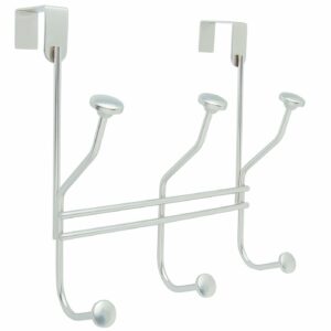 Amerock | Over-The-Door Hook Rack | 3 Double Prong Hooks | Silver | 9-3/4 inch (248 mm) Length