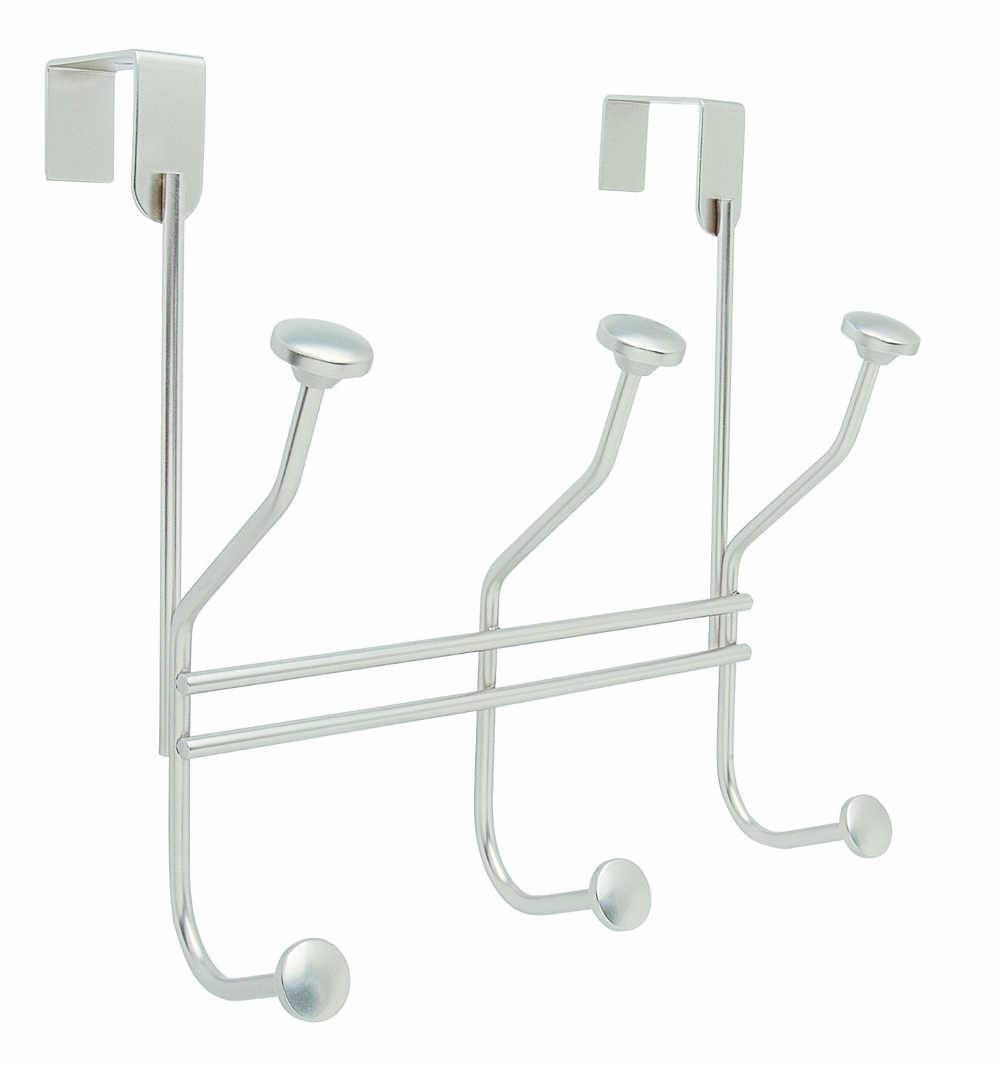 Amerock | Over-The-Door Hook Rack | 3 Double Prong Hooks | Silver | 9-3/4 inch (248 mm) Length