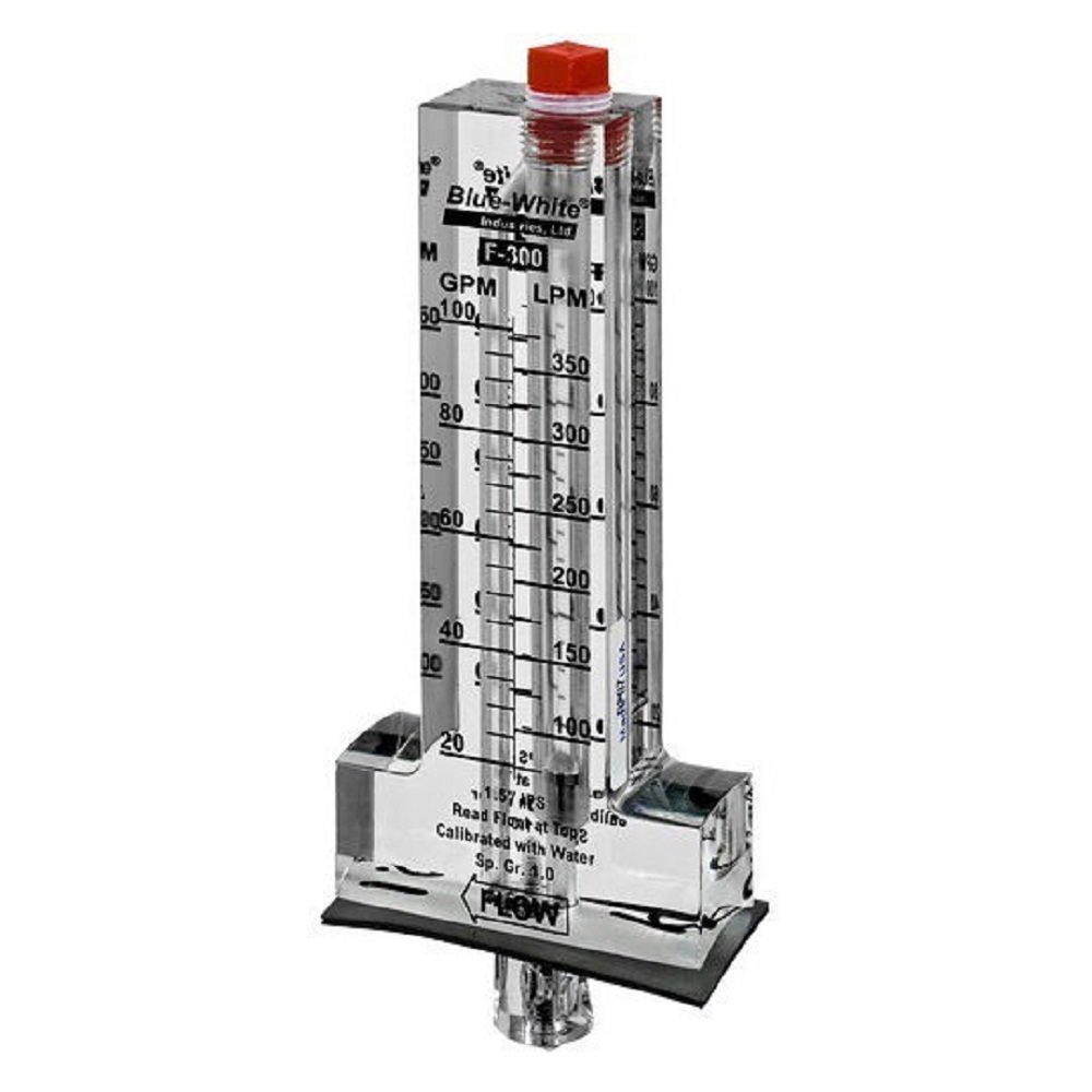 Blue-White Flowmeter for 6 in. PVC Pipe, Horizontal Installation