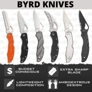 Spyderco Byrd Cara Cara 2 Knife with 3.75" Steel Blade and Durable Stainless Steel Handle - CombinationEdge - BY03PS2