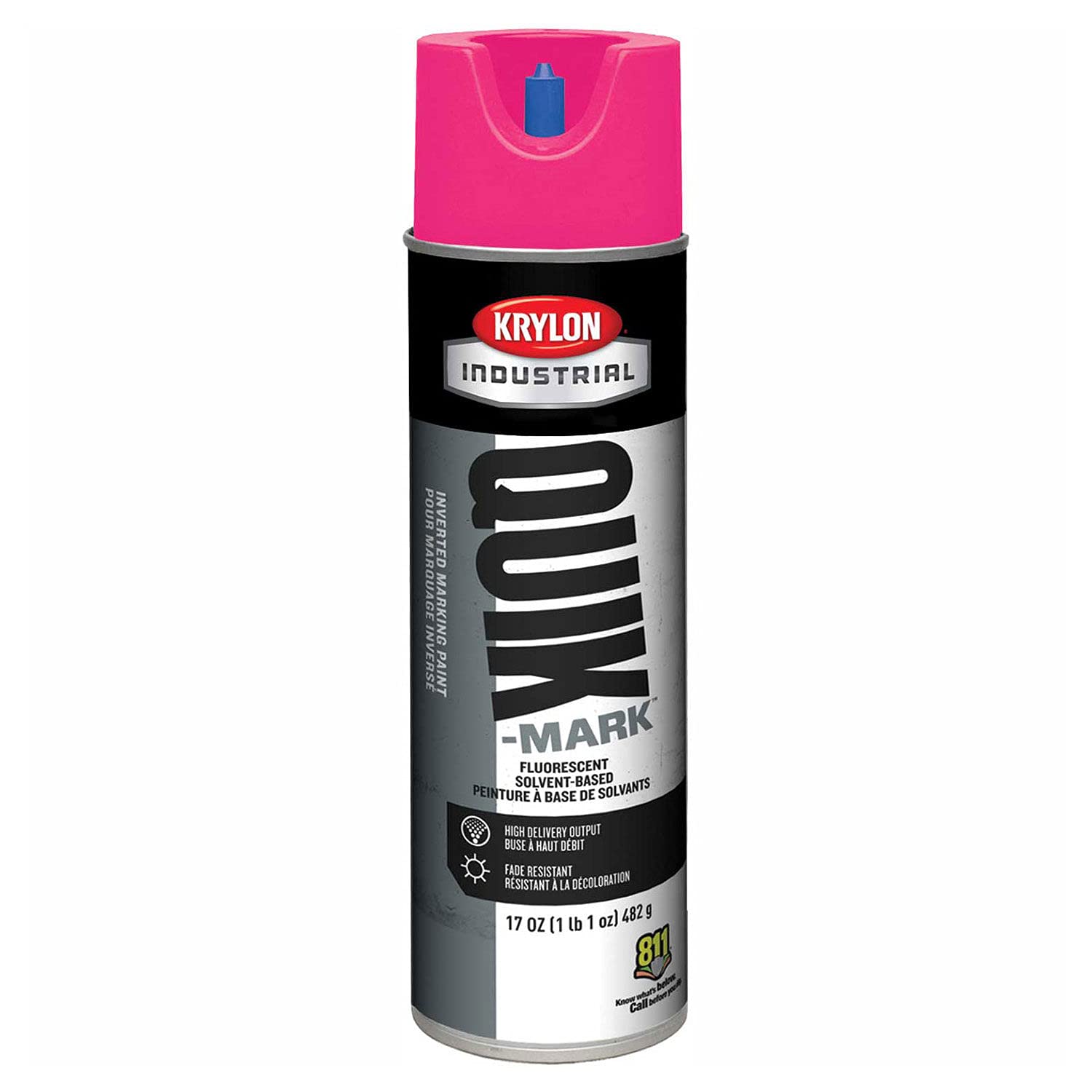 Quik-Mark™ Solvent-Based Fluorescent Hot Pink Inverted Marking Paint [Set of 12]