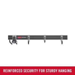 Rubbermaid FastTrack Garage Storage Utility Hooks, 5 Piece, Black, All in One Rail Hook Kit and Tool Organizer, Heavy Duty for Home/Garage/Shed/Garden