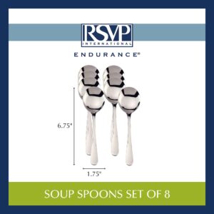 RSVP Monty's Stainless Steel Soup Spoons - Set of 8