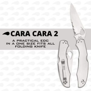 Spyderco Byrd Cara Cara 2 Knife with 3.75" Steel Blade and Durable Stainless Steel Handle - CombinationEdge - BY03PS2