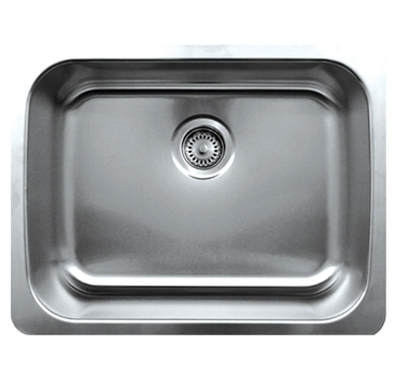 Whitehaus WHNU2318-BSS Noah's Collection 23-1/2-Inch Single Bowl Undermount Kitchen Sink, Brushed Stainless Steel