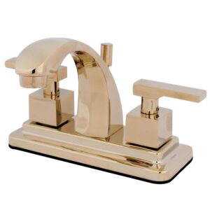 elements of design es4642qll tampa 4" 2-handle centerset lavatory faucet with brass pop-up, 3-7/8", polished brass