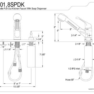 Kingston Brass KB701SPDK Pull-Out Sprayer Kitchen Faucet, Polished Chrome