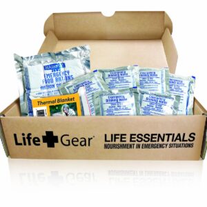 Life Gear - LG329 Emergency Food, Water & Thermal blanket for 1 person, 3 days, add to emergency or survival kit Brown Box