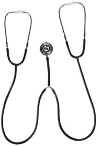 veridian 05-132 teaching/training aluminum dual head stethoscope, black